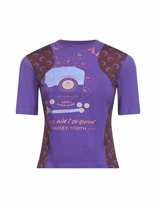 Violet jersey regenerated graphic baby-fit T-shirt