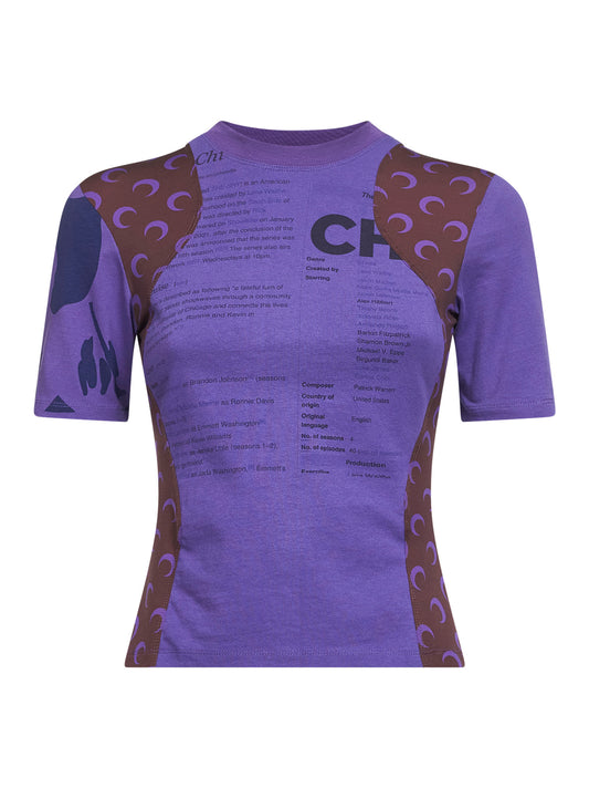 Violet jersey regenerated graphic baby-fit T-shirt