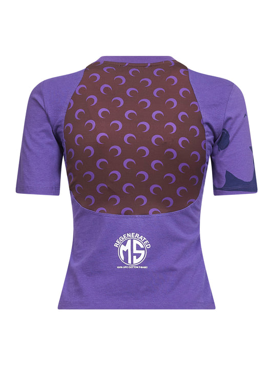 Violet jersey regenerated graphic baby-fit T-shirt