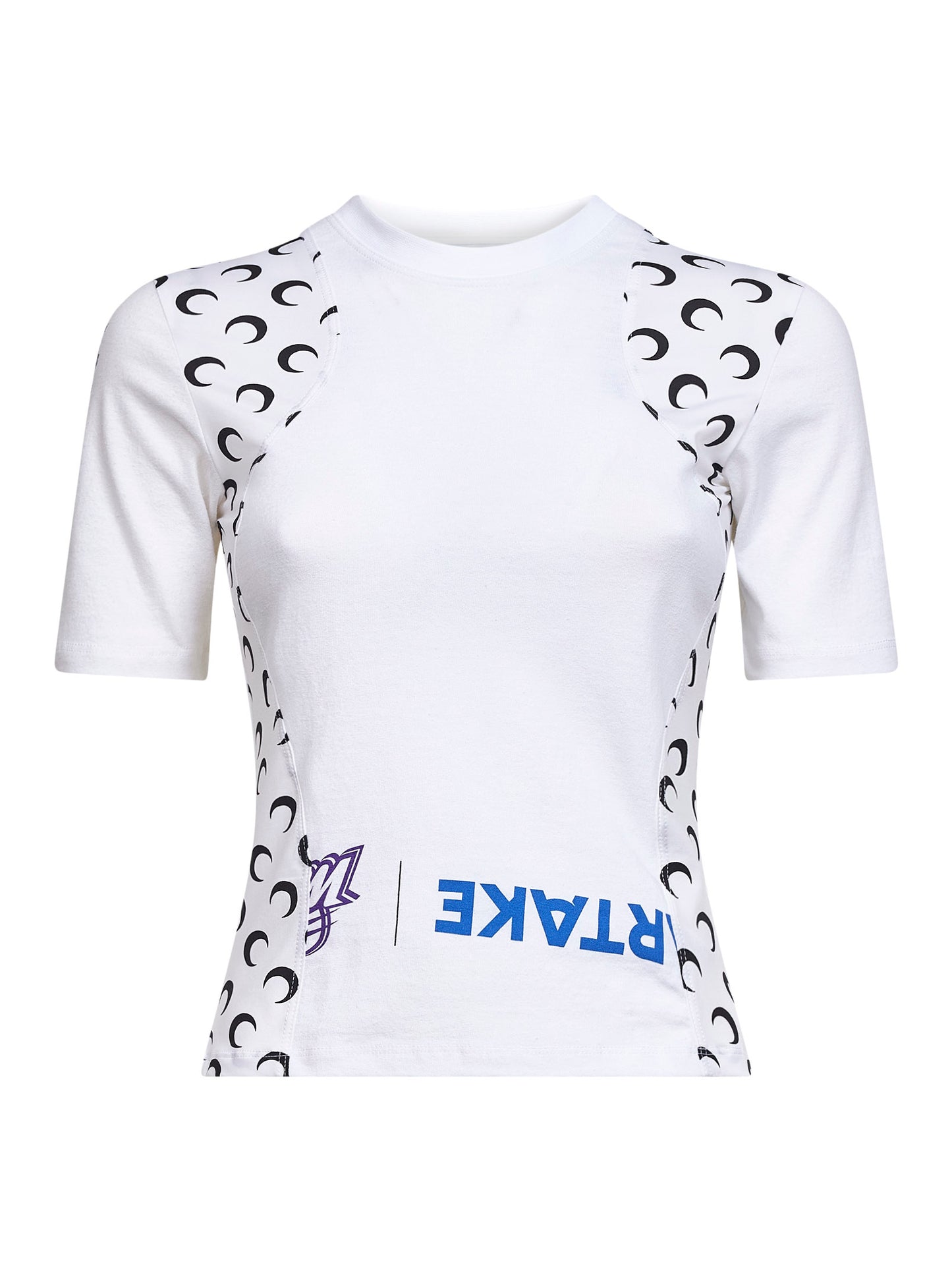 White jersey regenerated graphic baby-fit T-shirt