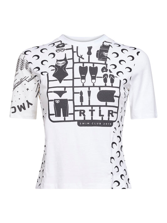 White jersey regenerated graphic baby-fit T-shirt