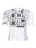 White jersey regenerated graphic baby-fit T-shirt