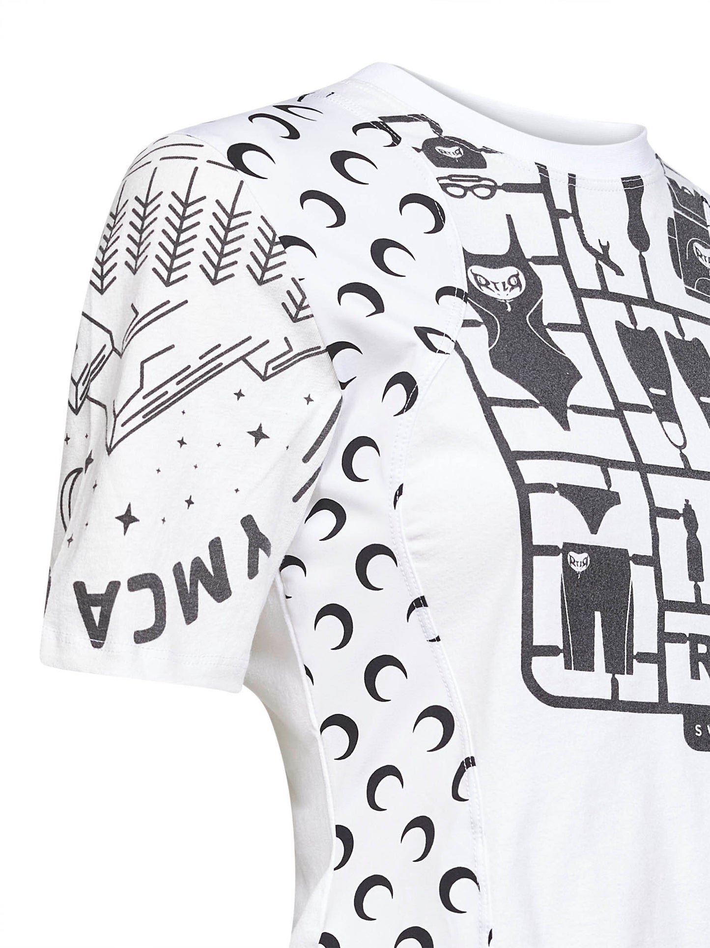 White jersey regenerated graphic baby-fit T-shirt