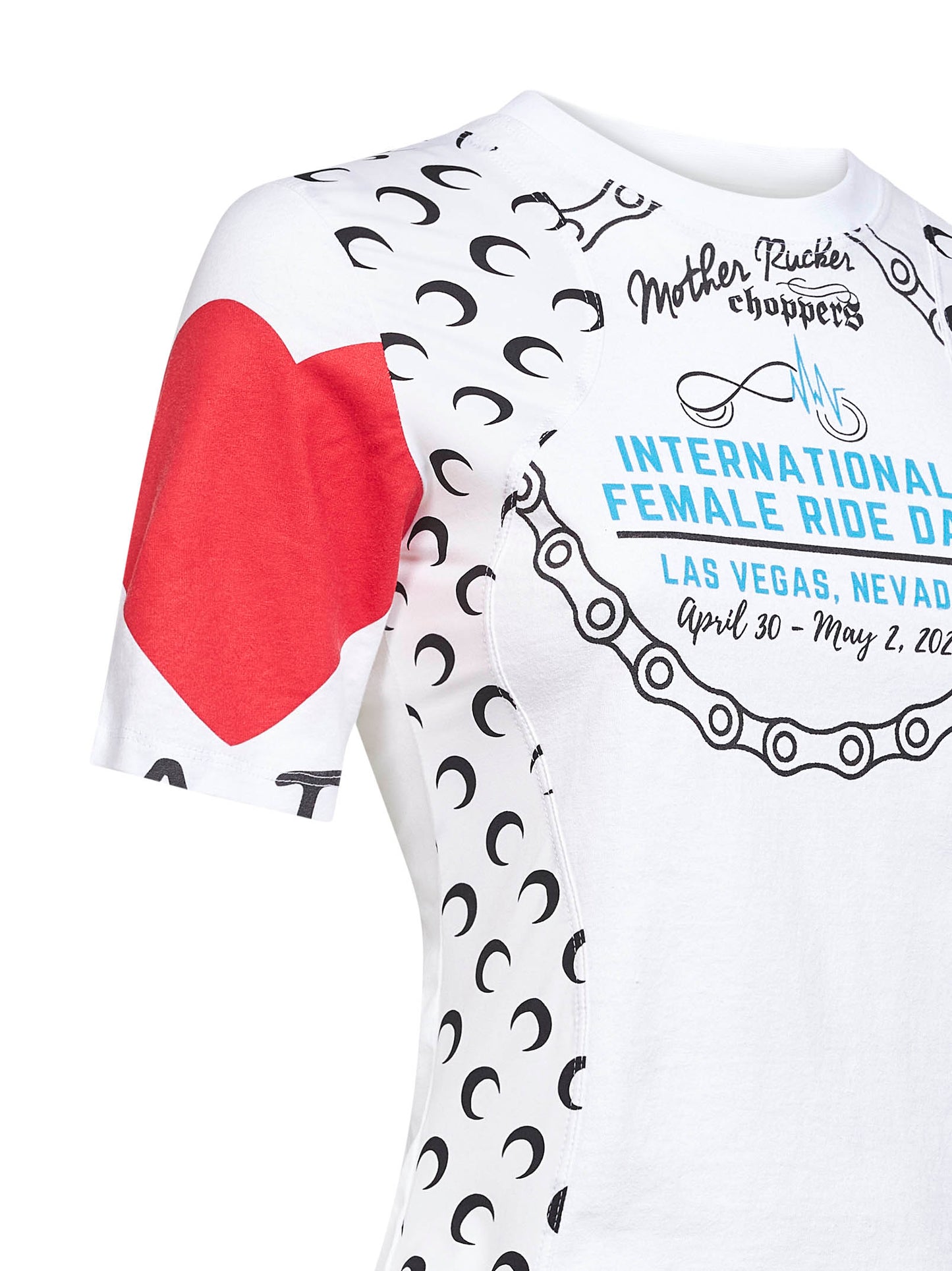 White jersey regenerated graphic baby-fit T-shirt