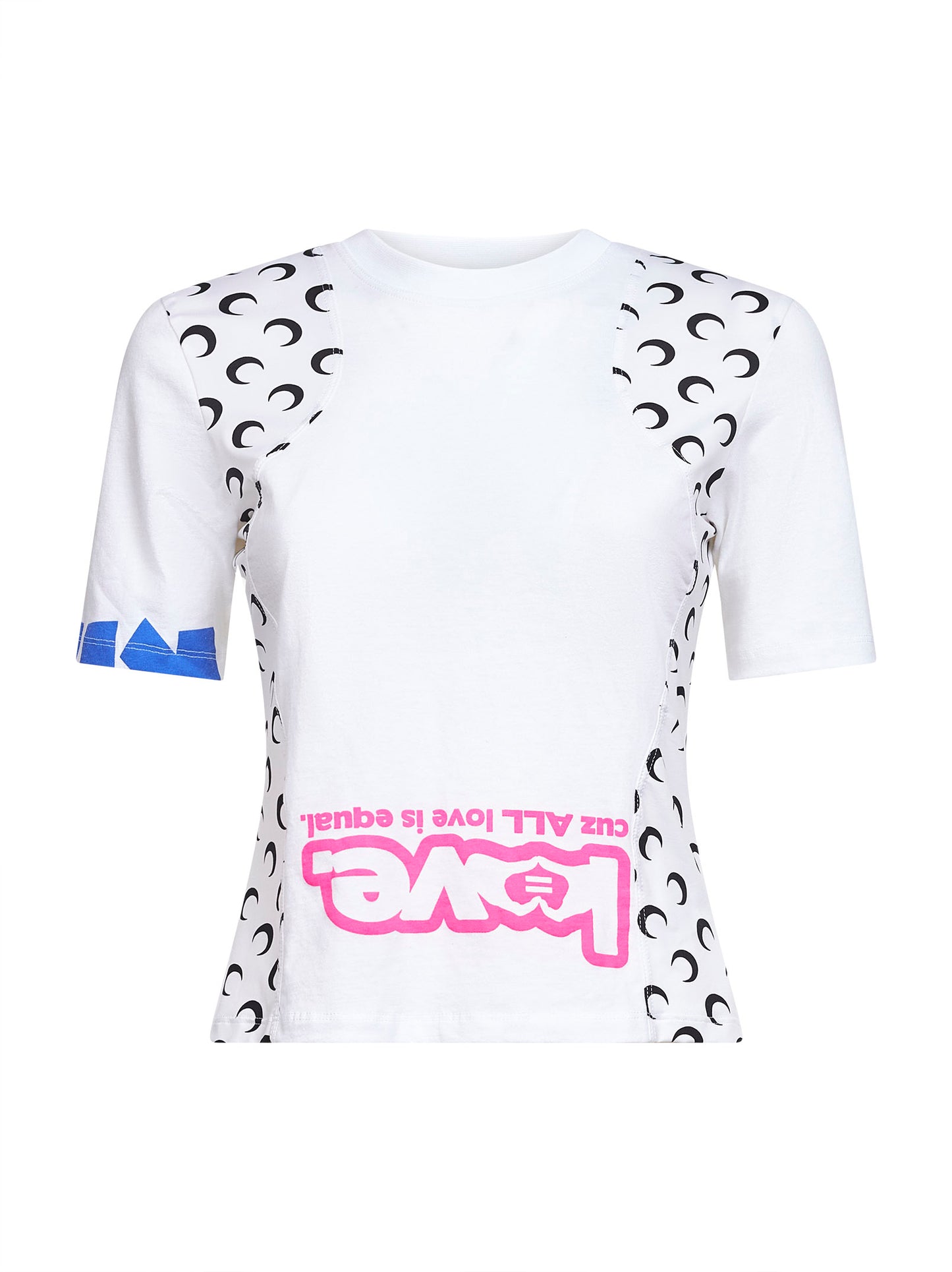 White jersey regenerated graphic baby-fit T-shirt