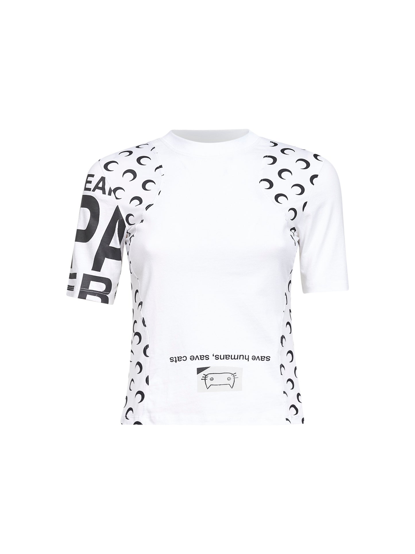 White jersey regenerated graphic baby-fit T-shirt