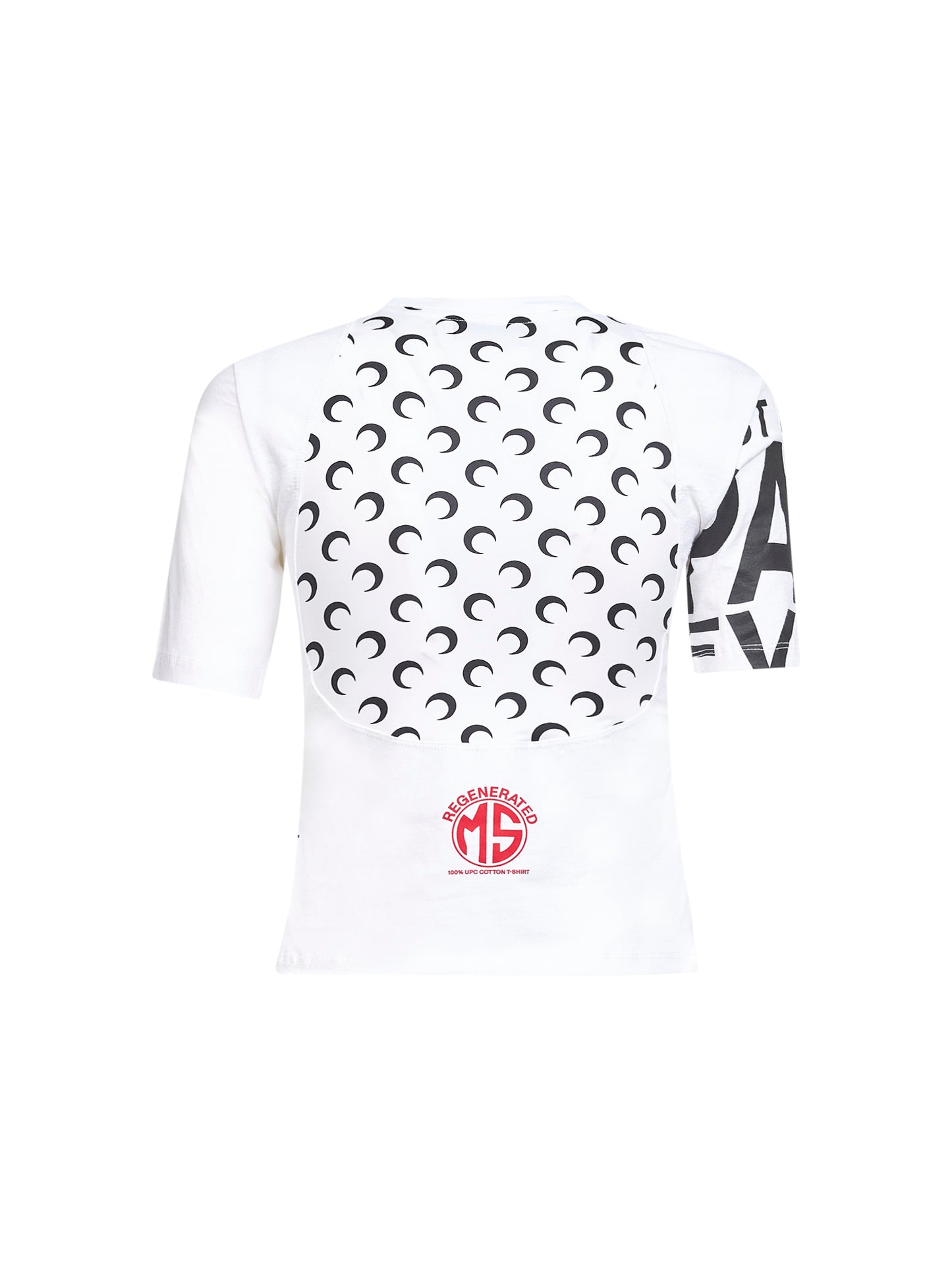 White jersey regenerated graphic baby-fit T-shirt