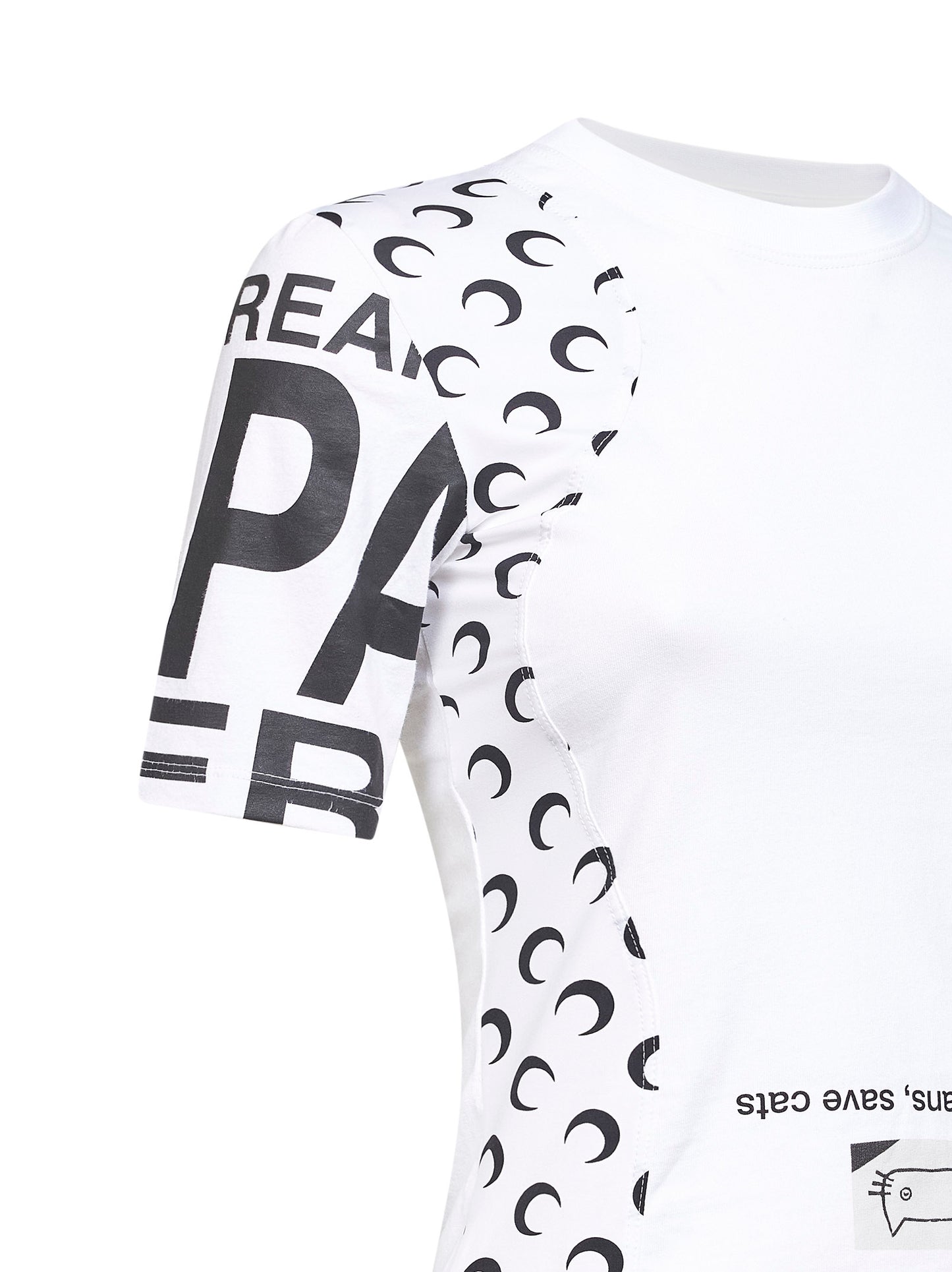 White jersey regenerated graphic baby-fit T-shirt