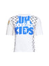 White jersey regenerated graphic baby-fit T-shirt