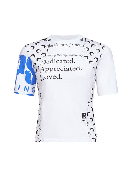 White jersey regenerated graphic baby-fit T-shirt