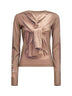 Maglia Trompe-L'œil in cotone beige