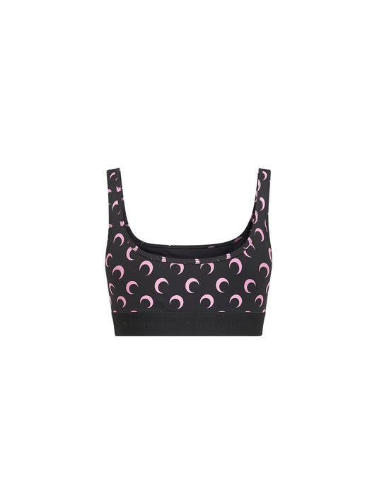 Black printed jersey Moon sports bra