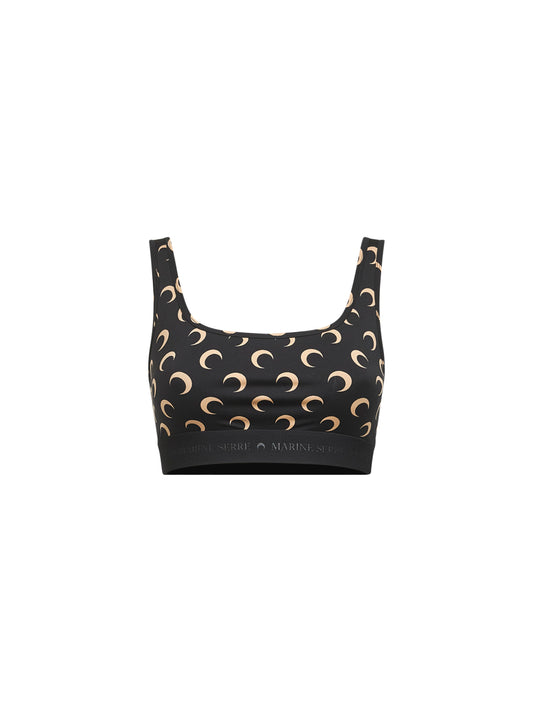 Top sportivo Moon in jersey stampato nero