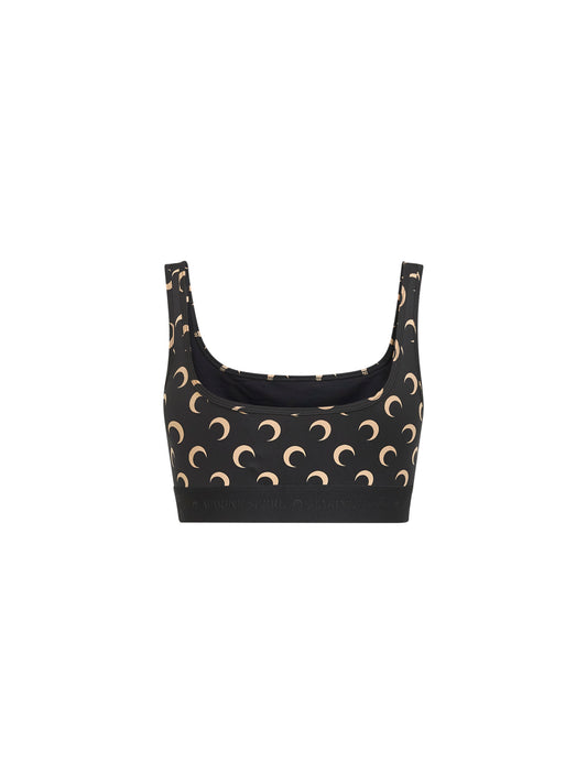 Top sportivo Moon in jersey stampato nero