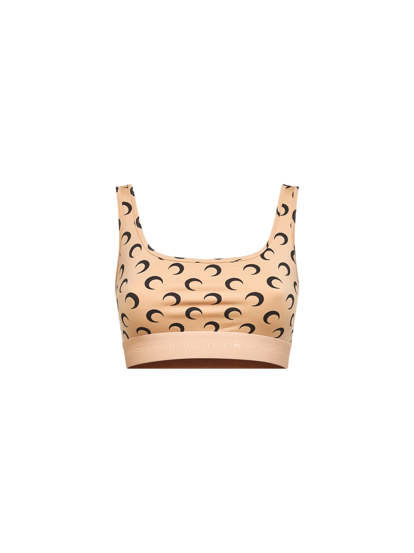 Beige printed jersey Moon sports bra