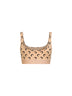 Beige printed jersey Moon sports bra
