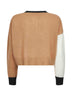 Pink color block cashmere cardigan