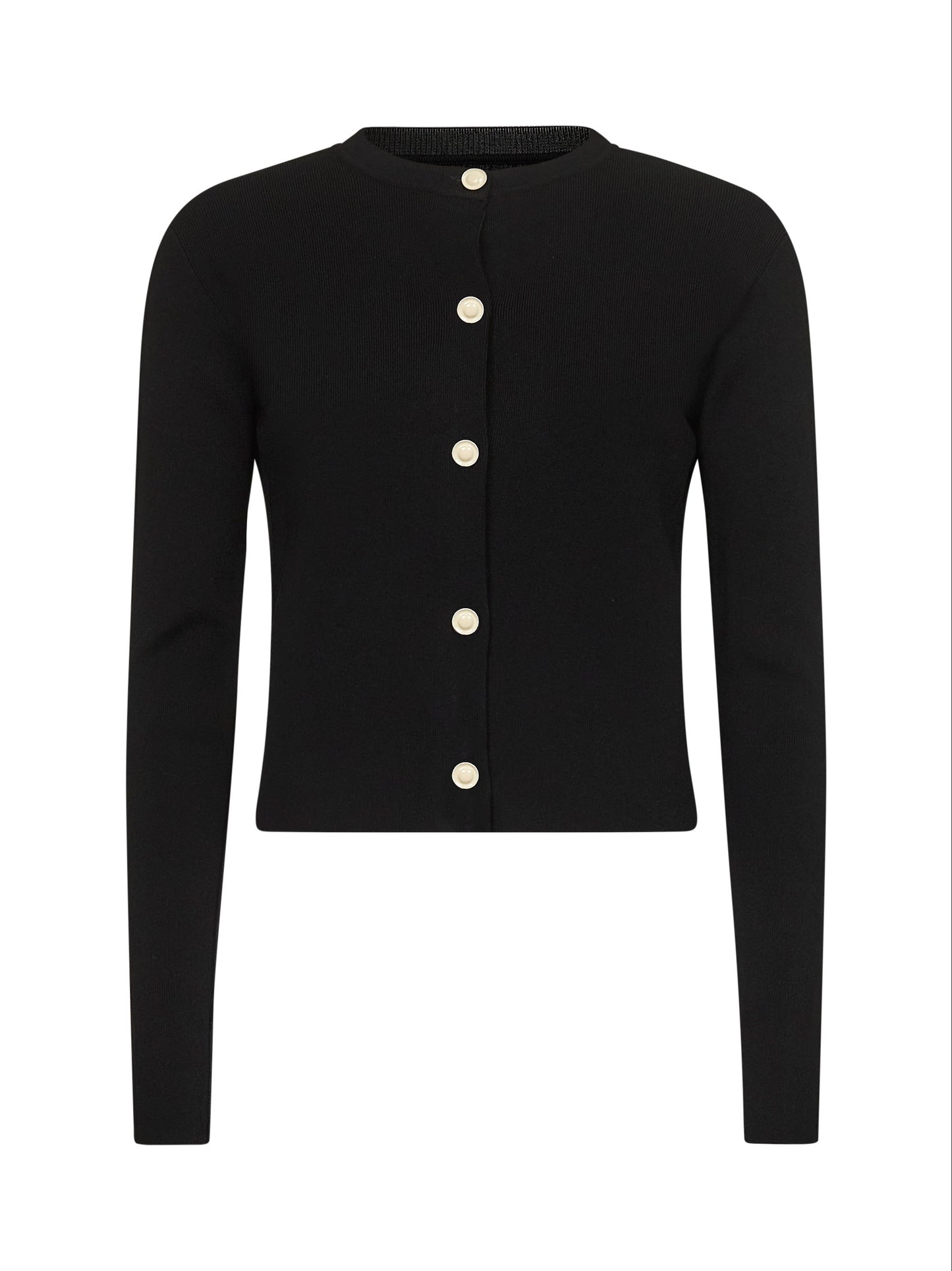 Black viscose blend half-and-half cardigan