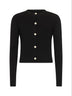 Black viscose blend half-and-half cardigan