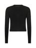 Black viscose blend half-and-half cardigan