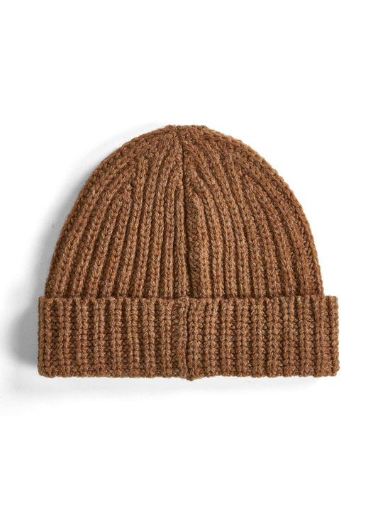 Hazelnut knit hand-stitched logo beanie