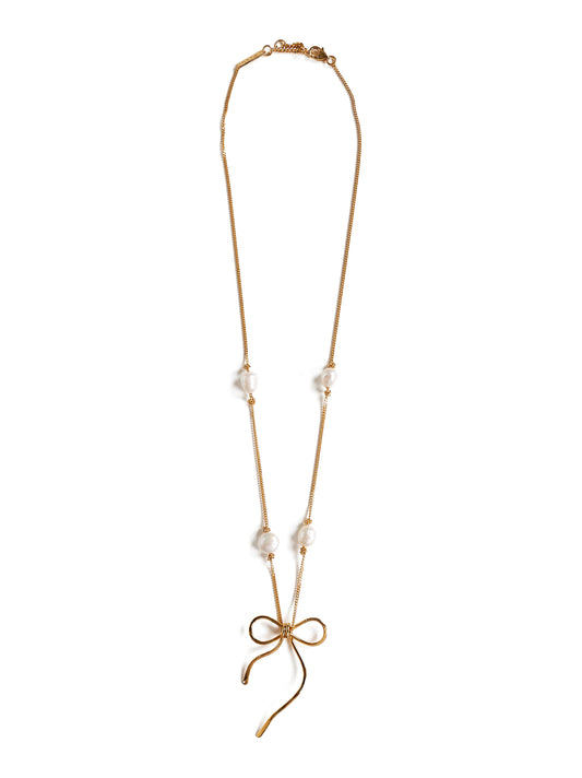 Collana Bow in ottone oro