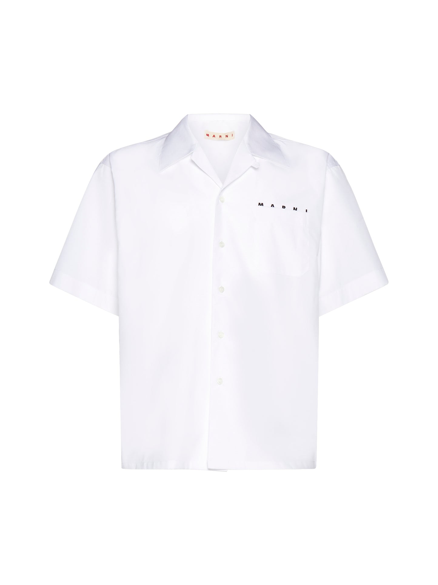 Camicia bowling in popeline biologico bianco con logo