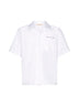 Camicia bowling in popeline biologico bianco con logo