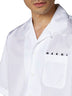 Camicia bowling in popeline biologico bianco con logo