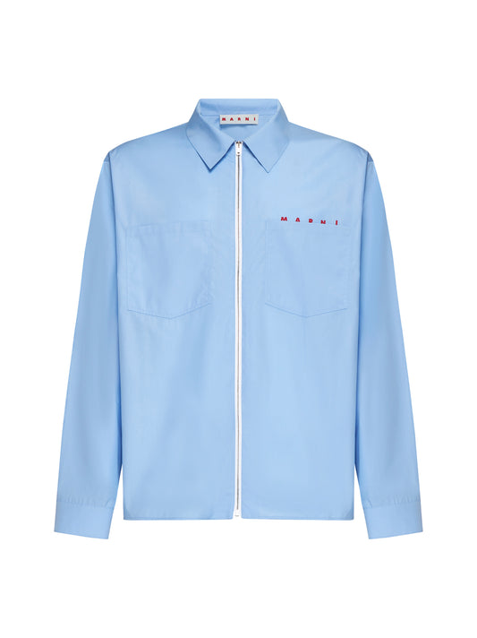 Blue shirt with hidden logo by Marni