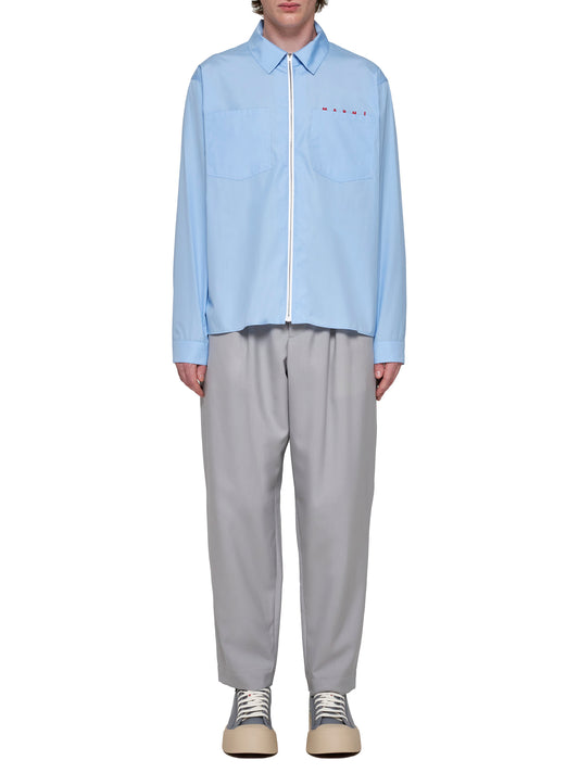 Blue shirt with hidden logo by Marni