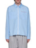 Camicia con logo nascosto blu Marni