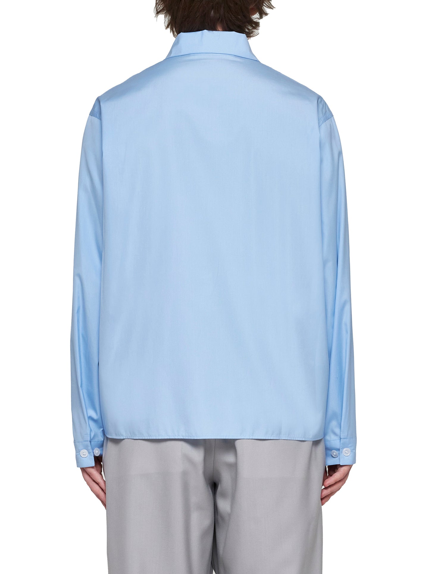Camicia con logo nascosto blu Marni