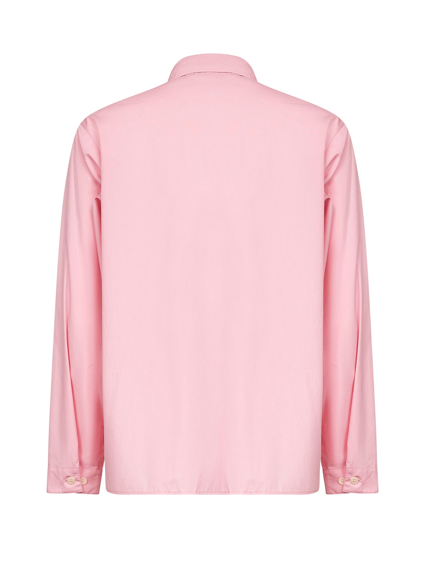 Camicia con zip in popeline biologico rosa