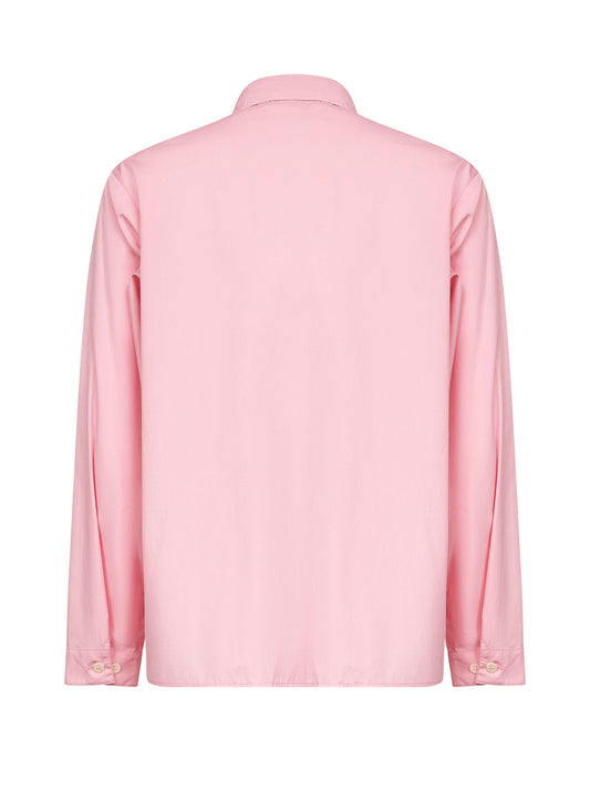 Camicia con zip in popeline biologico rosa