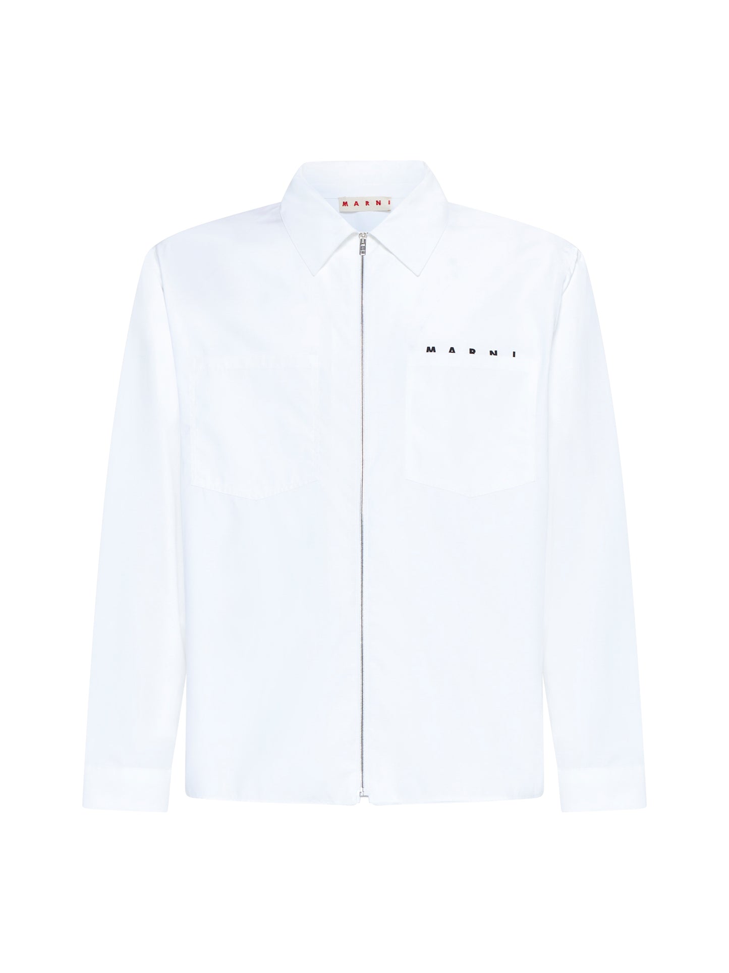 Zip-up cotton shirt