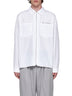 Zip-up cotton shirt