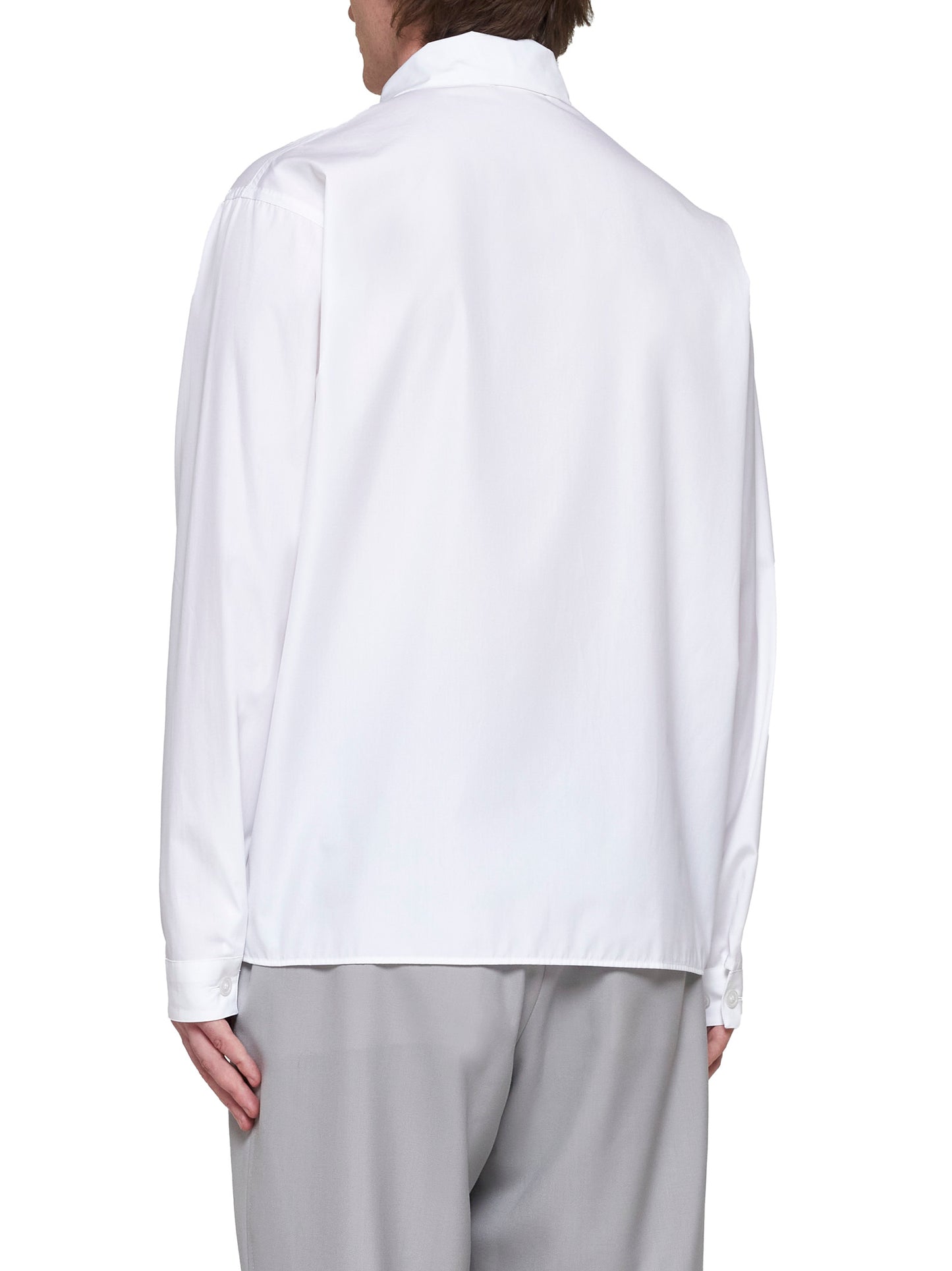 Zip-up cotton shirt