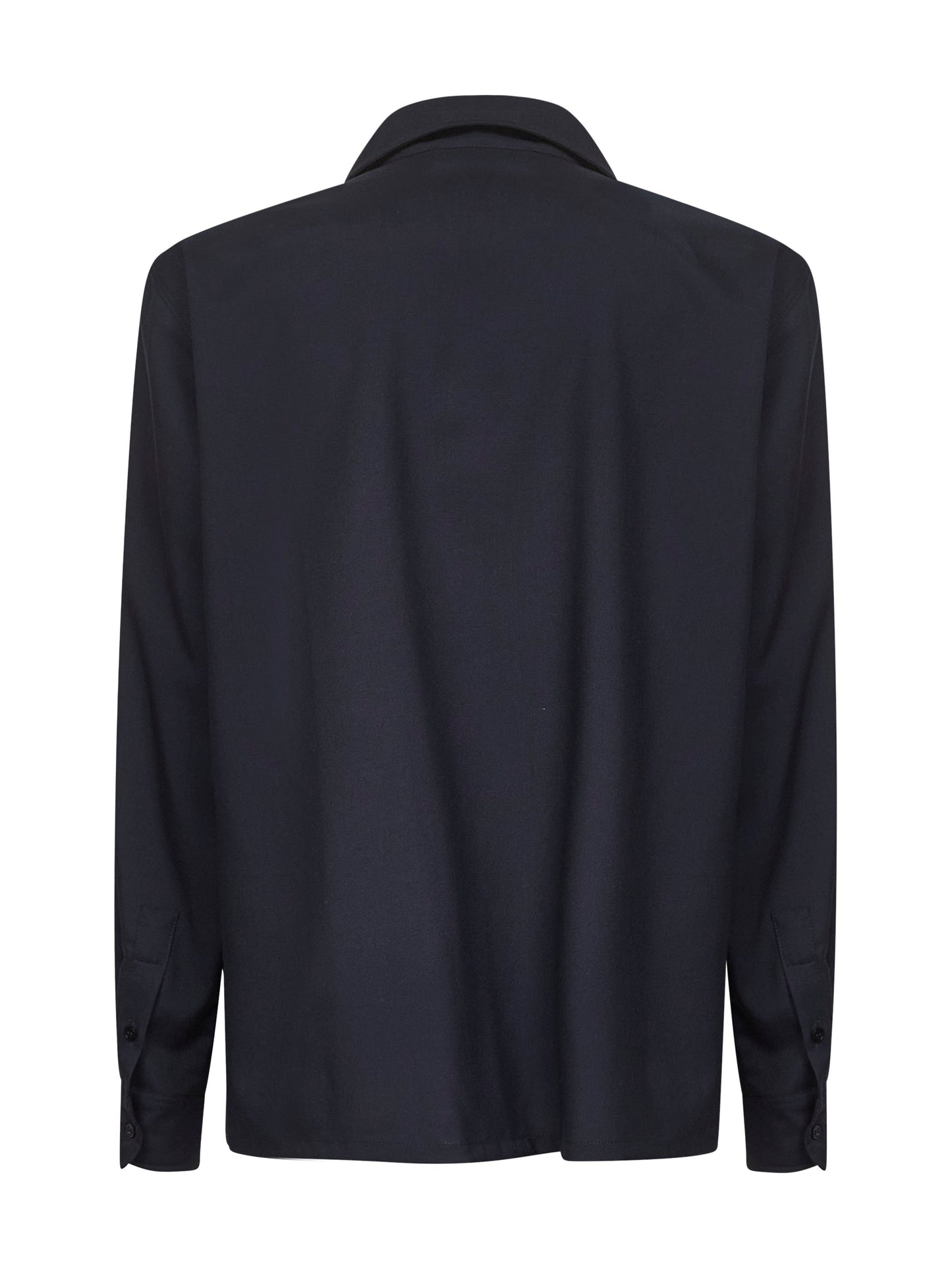Blue tropical wool Marni Mending embroidered shirt
