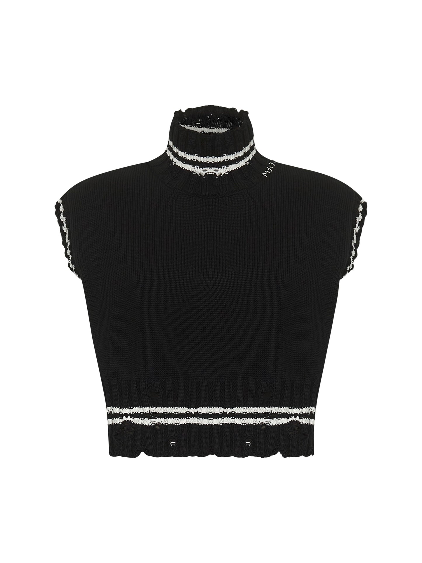 Black cotton cropped vest