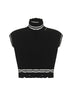 Black cotton cropped vest