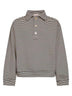 Black striped cotton polo sweatshirt