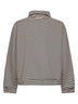 Black striped cotton polo sweatshirt