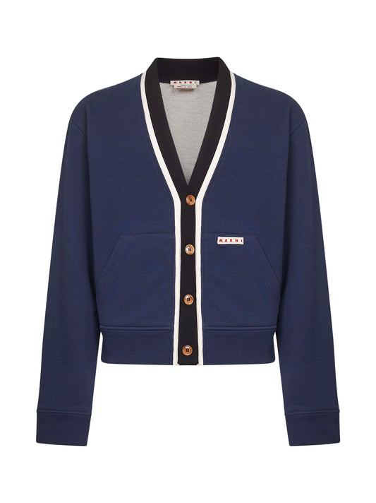 Blue organic cotton cardigan