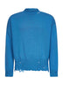 Maglia girocollo in cotone azzurro