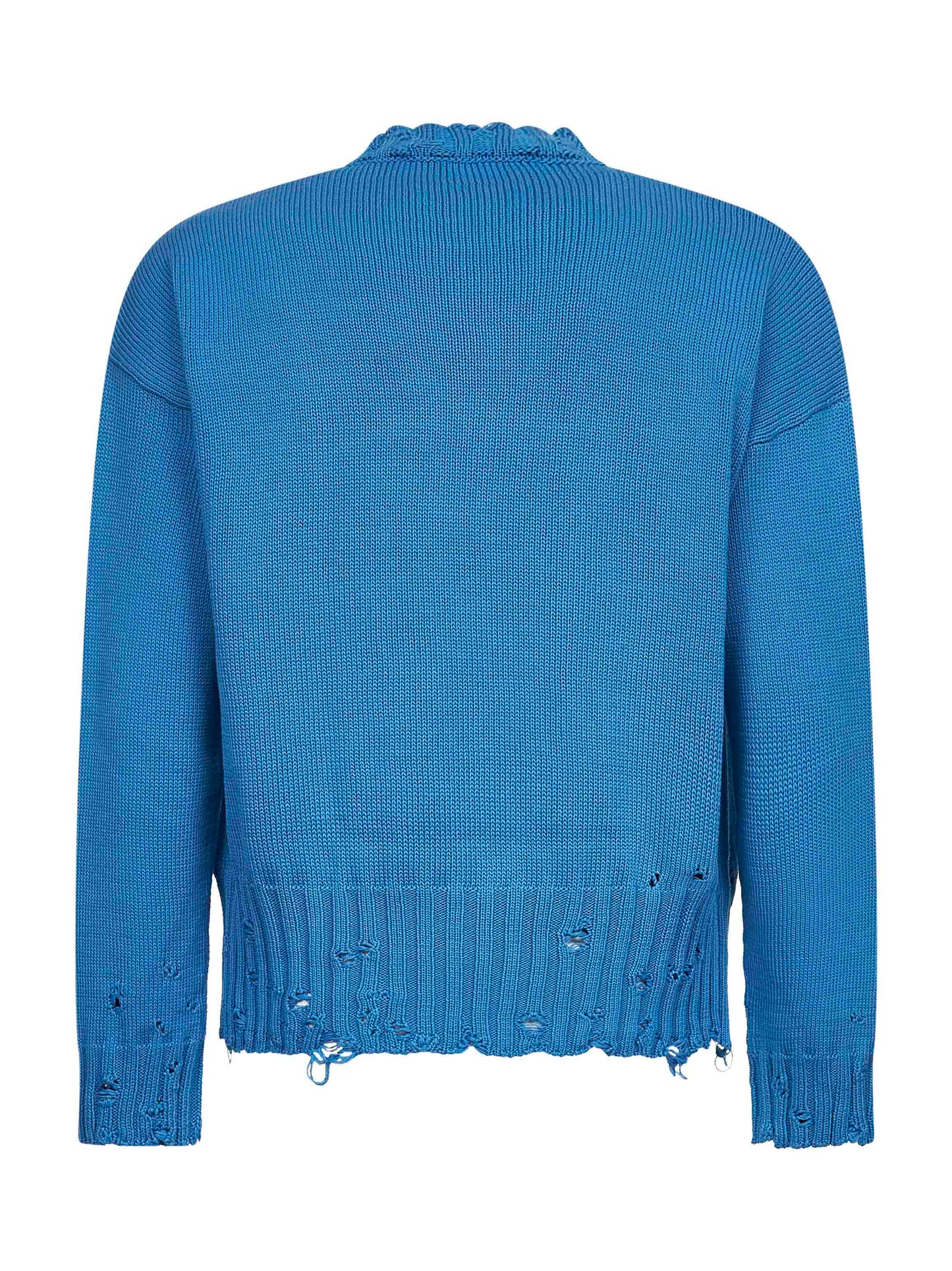 Maglia girocollo in cotone azzurro