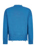 Maglia girocollo in cotone azzurro