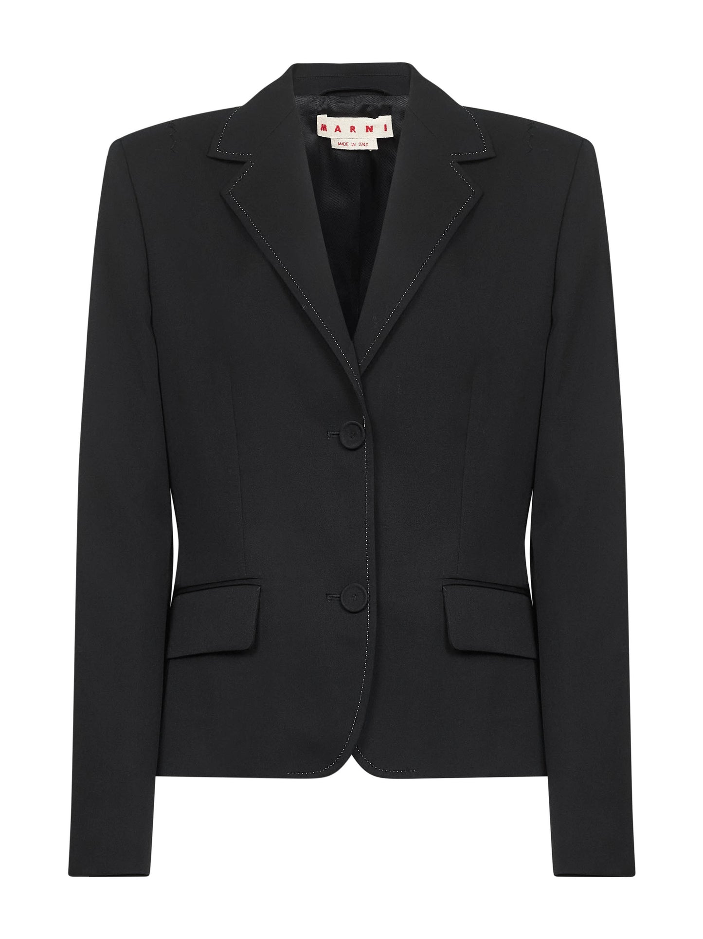 Black wool single-breasted blazer
