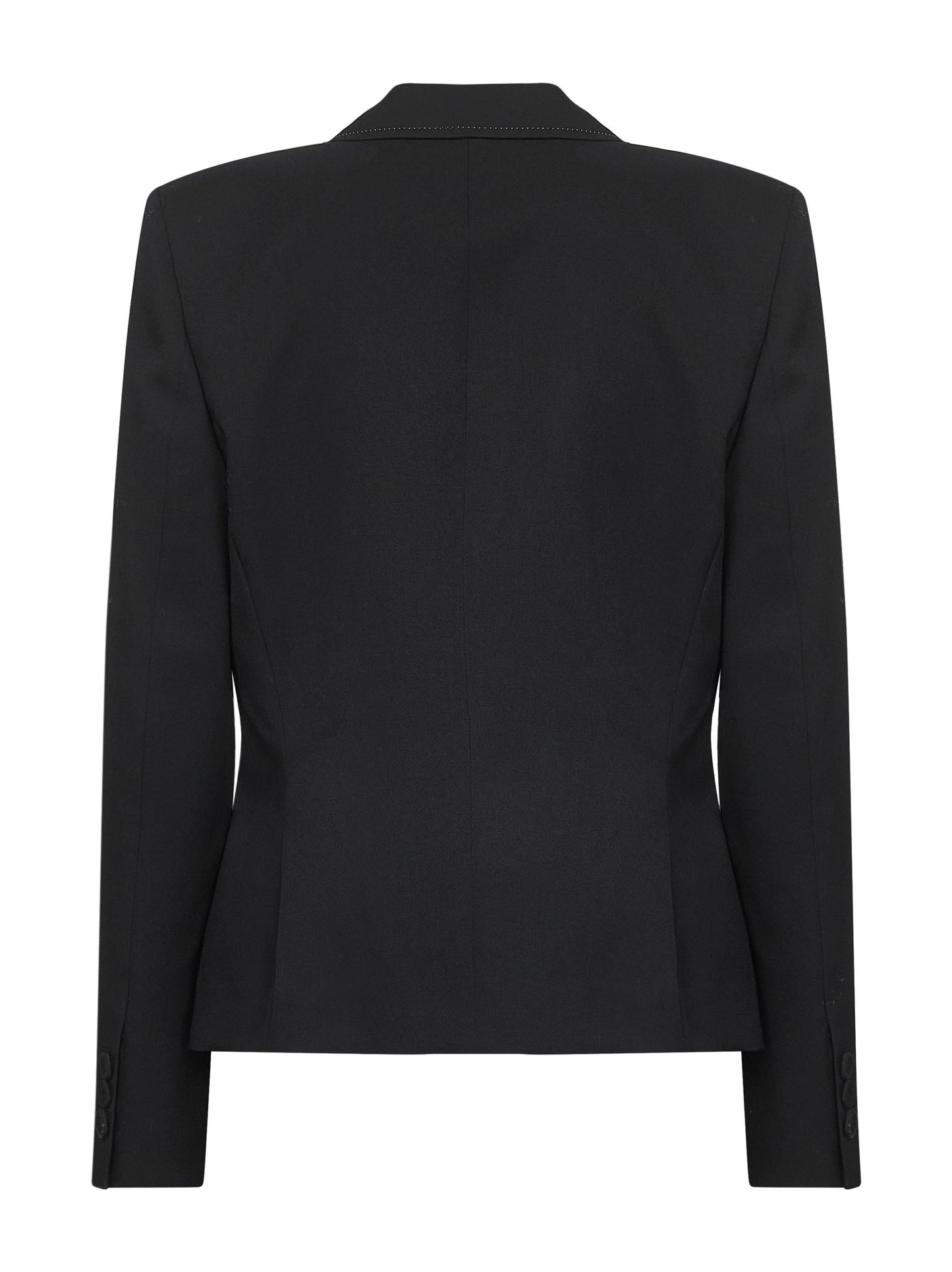 Black wool single-breasted blazer
