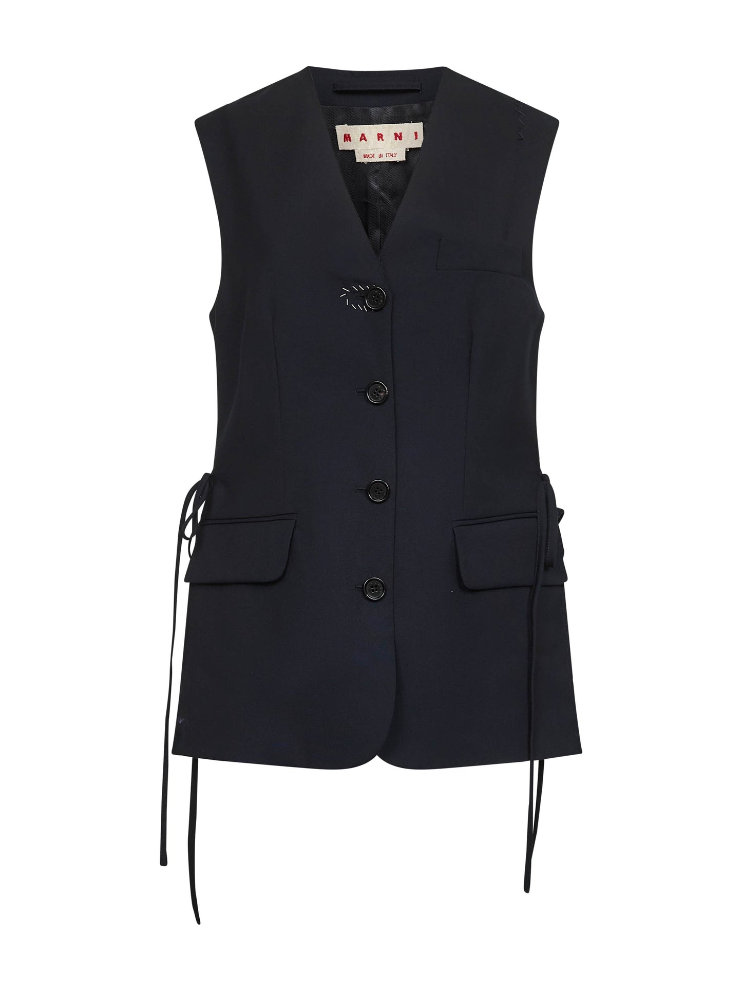 Blue tropical wool vest